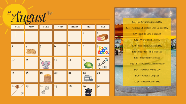 August Event Calendar