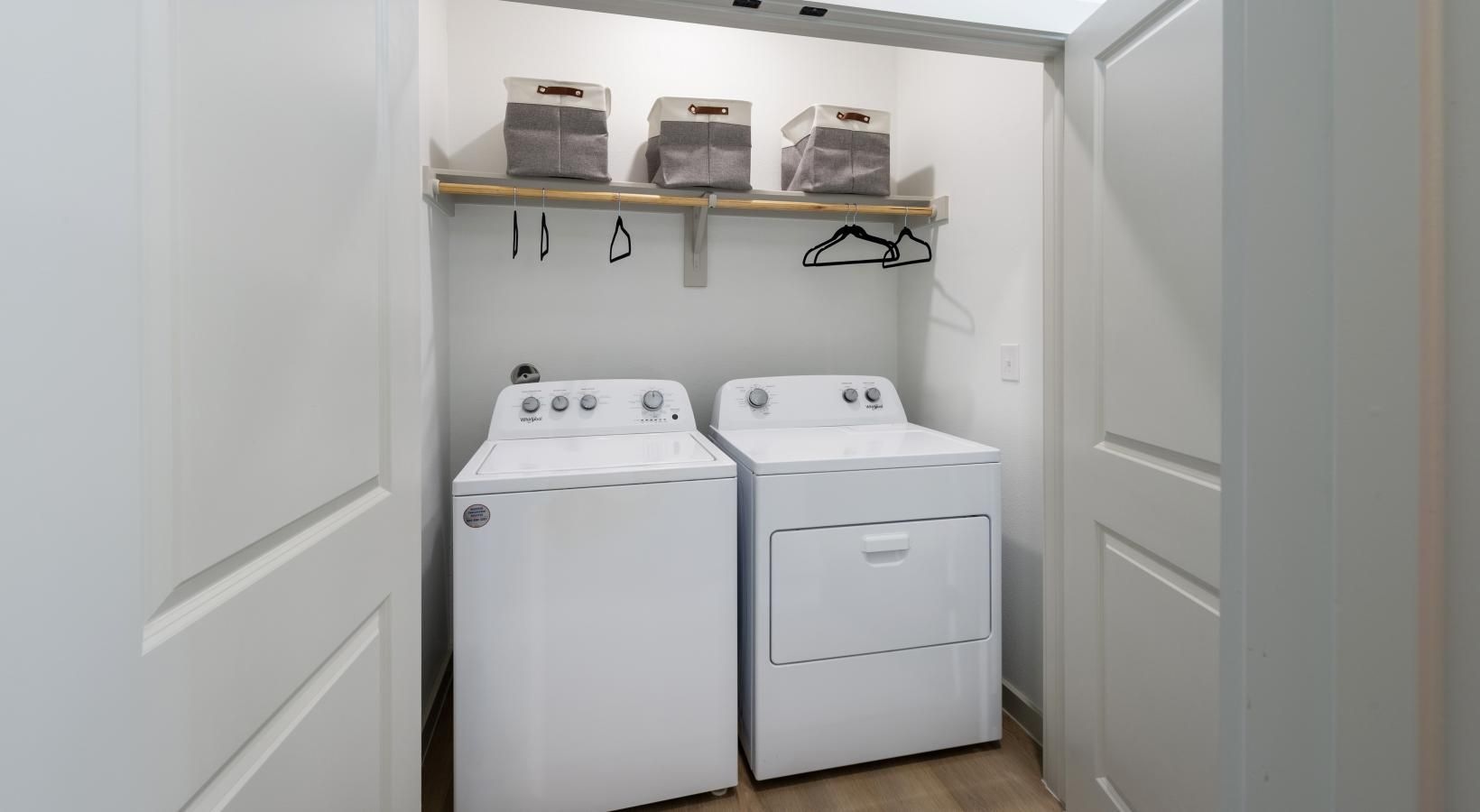We've got your laundry sorted a small kitchen with a washer and dryer