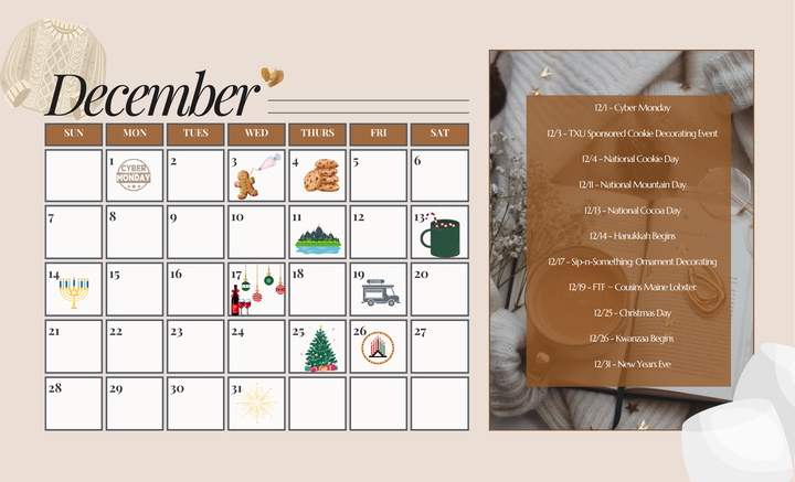 December Event Calendar